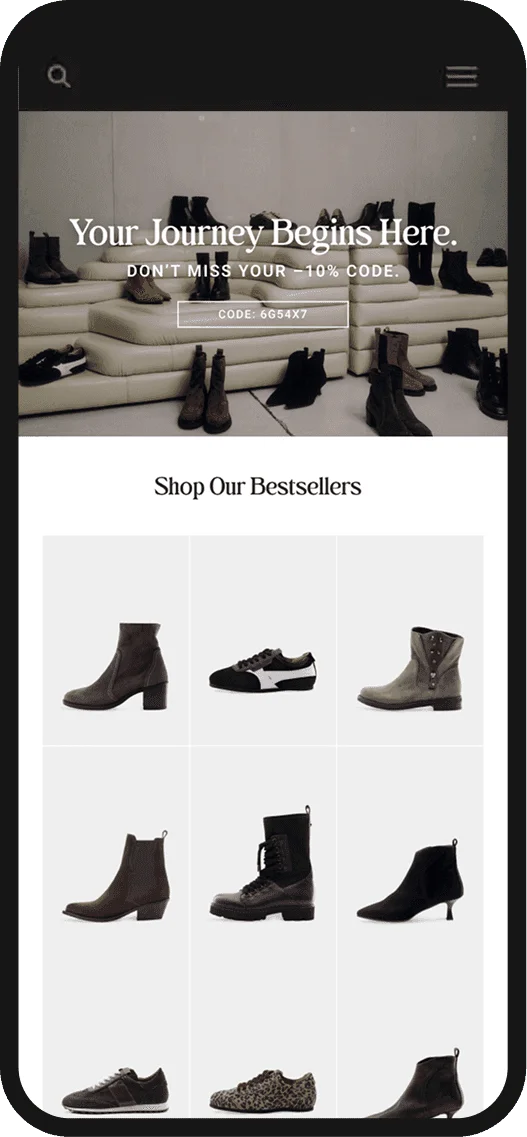 Newsletter with bestsellers and a discount code