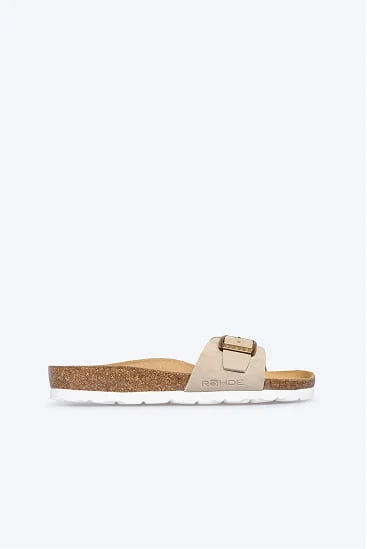 Beige single-strap slide